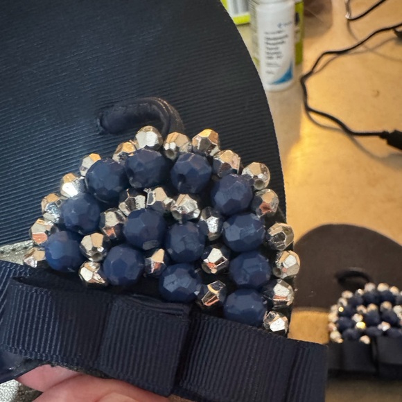 Simply Vera Vera Wang Blue Beaded Sandals - Picture 2 of 6